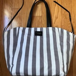 Victoria’s Secret striped tie closure tote bag